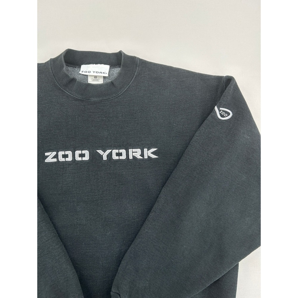 Vintage Zoo York Embroidered Logo Crewneck Sweatshirt Black XL Mens Streetwear